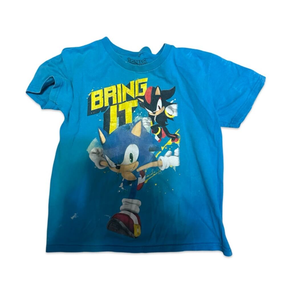 Sonic the Hedgehog   T-Shirt Size 8 Blue “Bring It” Sega Tee